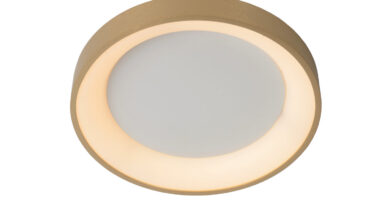 Foto Lucide VIDAL - Plafonniere - 28 cm - LED Dimb. - 1x20W 2700K - Mat Goud / Messing