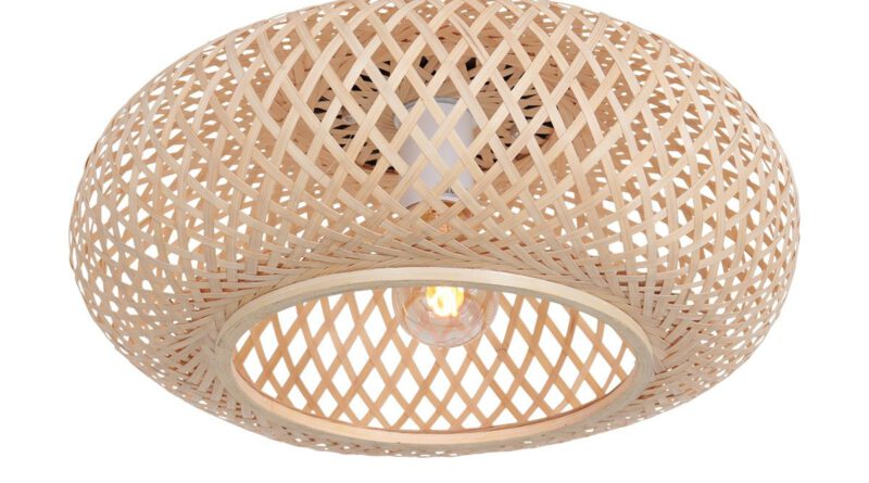 Foto Anne Light & home Plafondlamp Maze 42 cm bamboe beige