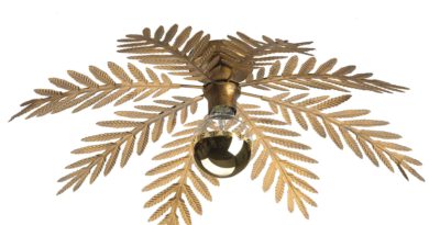 Foto Ylumen Plafondlamp Palm 8 bladen 65 cm goud bruin