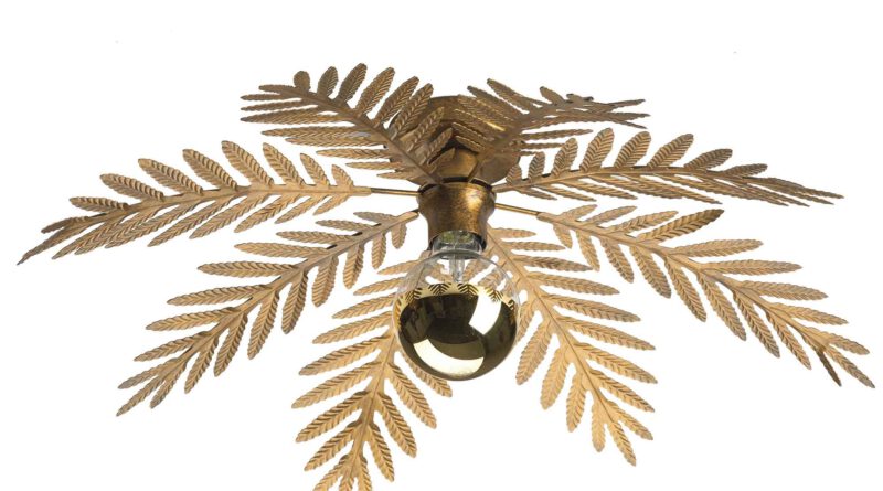 Foto Ylumen Plafondlamp Palm 8 bladen 65 cm goud bruin