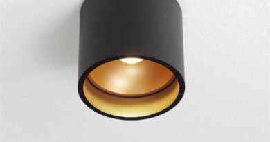 Foto Artdelight Plafondlamp Orleans 11 cm H 10 cm zwart-goud