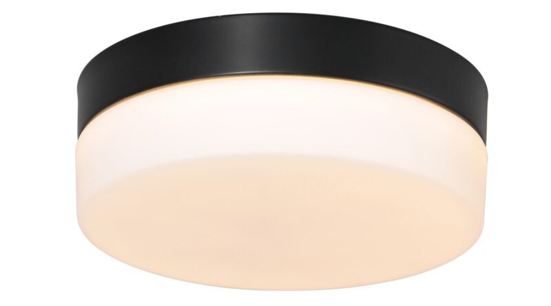 Foto Steinhauer Plafondlamp Ikaro 24 cm IP44 zwart