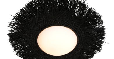 Foto Anne Light & home Plafondlamp Aura 50 Riet - zwart