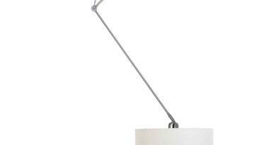 Foto Ylumen Hanglamp Knik met witte kap 40 cm mat-chroom