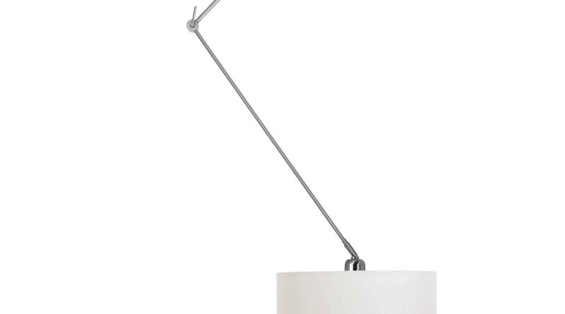 Foto Ylumen Hanglamp Knik met witte kap 40 cm mat-chroom