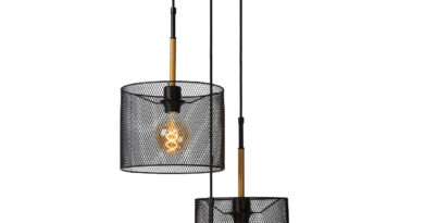 Foto Lucide BASKETT - Hanglamp - 3xE27 - Zwart