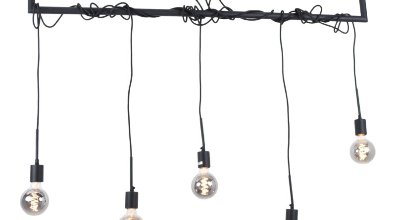 Foto Urban Interiors Hanglamp Bar 5 lichts L 120 cm zwart