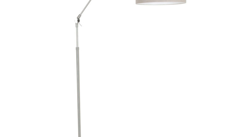 Foto Steinhauer Vloerlamp prestige chic 8101st staal kap grijs linnen