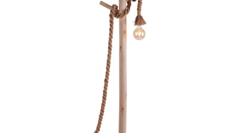 Foto Paul Neuhaus Vloerlamp Rope H 150 cm bruin-zwart