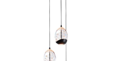 Foto Highlight Hanglamp Clear Egg 3 lichts 25 cm helder-zwart