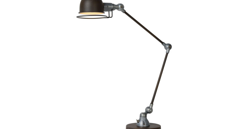 Foto Lucide HONORE - Bureaulamp - 1xE14 - Roest bruin