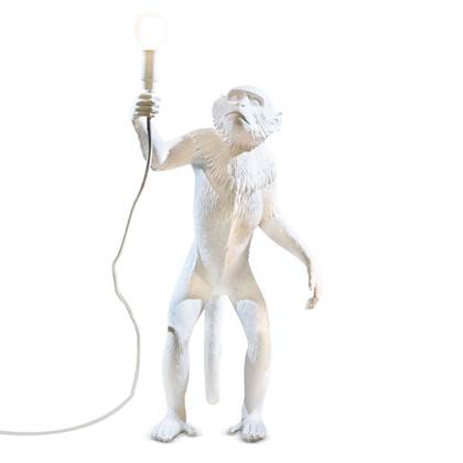 Foto Seletti Monkey Standing Outdoor vloerlamp wit