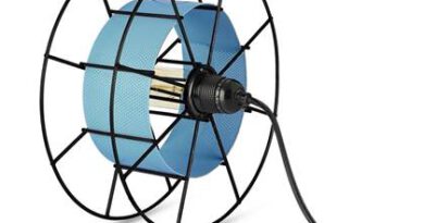 Foto Tolhuijs vloerlamp SPOOL zwart met blauwe Skin