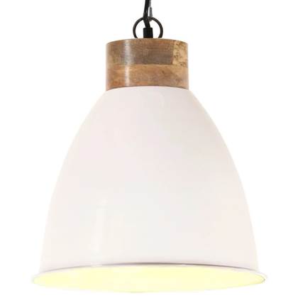 Foto vidaXL Hanglamp industrieel E27 35 cm ijzer en massief hout wit