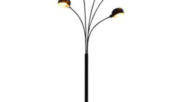 Foto vidaXL Lamp staand 5xE14 200 cm zwart en goud