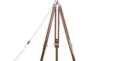 Foto vidaXL Vloerlamp driepoot 180 cm massief mangohout