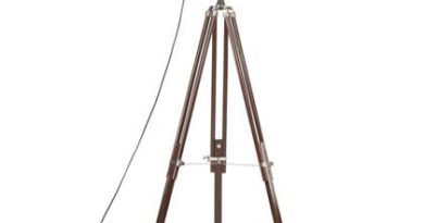 Foto vidaXL Vloerlamp driepoot 186 cm massief mangohout