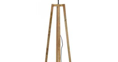 Foto Vloerlamp Twist - Houten Kruisframe - 41x41x135 - Zwart