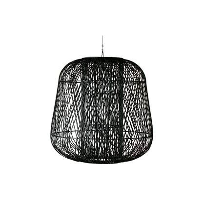 Foto WOOOD Exclusive Moza Hanglamp - Bamboe - Zwart - 100x100x100